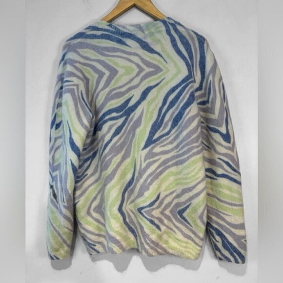 Betta patterned zebra style mohair/alpaca crew neck sweater size 1X - Picture 3 of 9